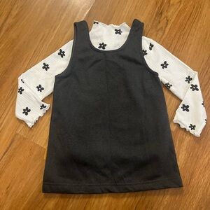 Lila & Jack Black Dress with White Floral Top NWOT